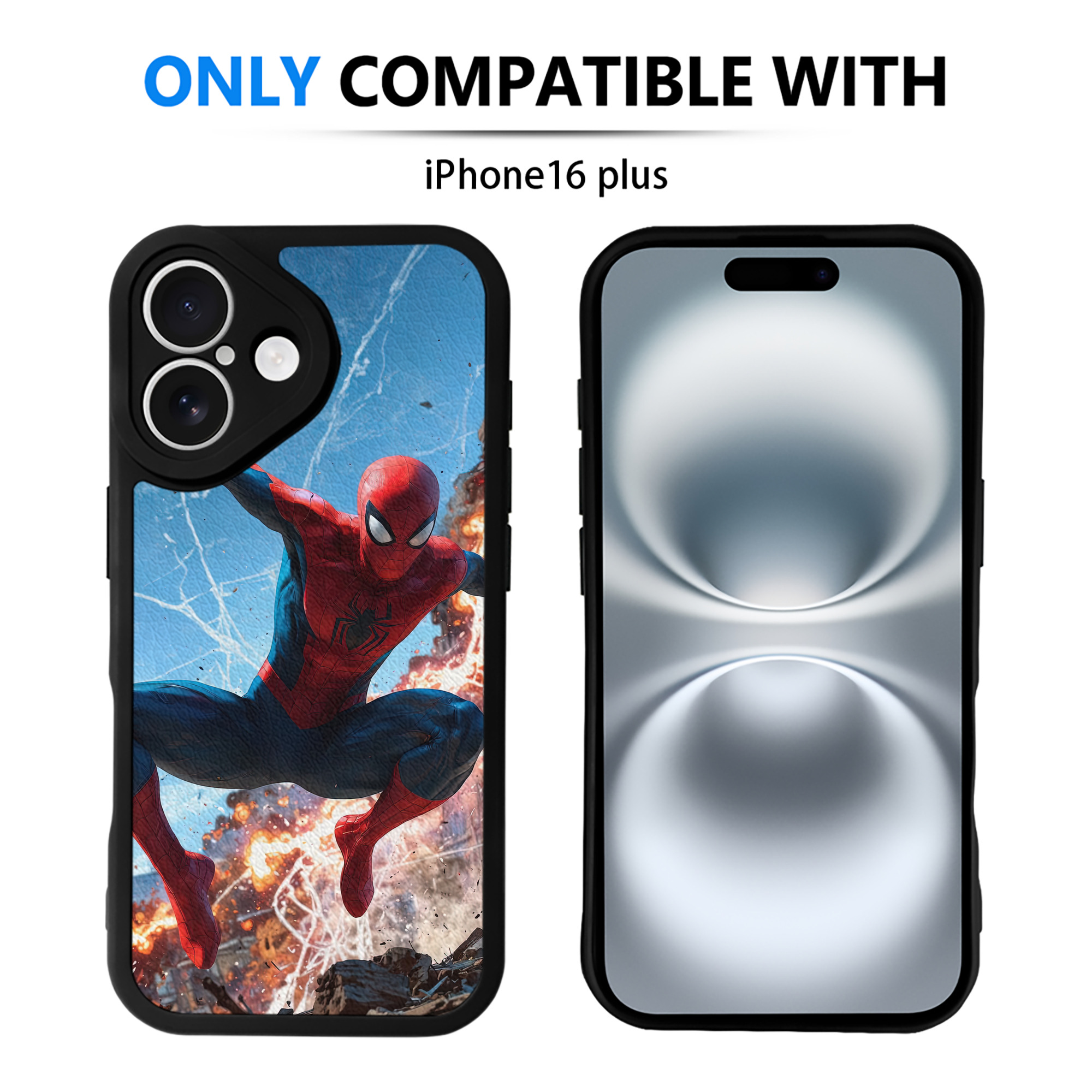 Spider Man スパイダーマン 【iPhone 16シリーズ対応】シリコンスマホケース（レザー調） 材質：シリコン